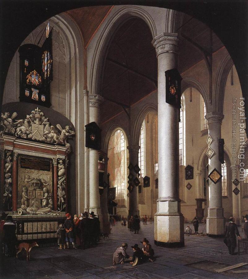 Hendrick Cornelisz Van Vliet : The Old Church at Delft with the Tomb of Admiral Tromp